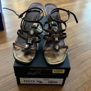Donald J Pliner bronze heels